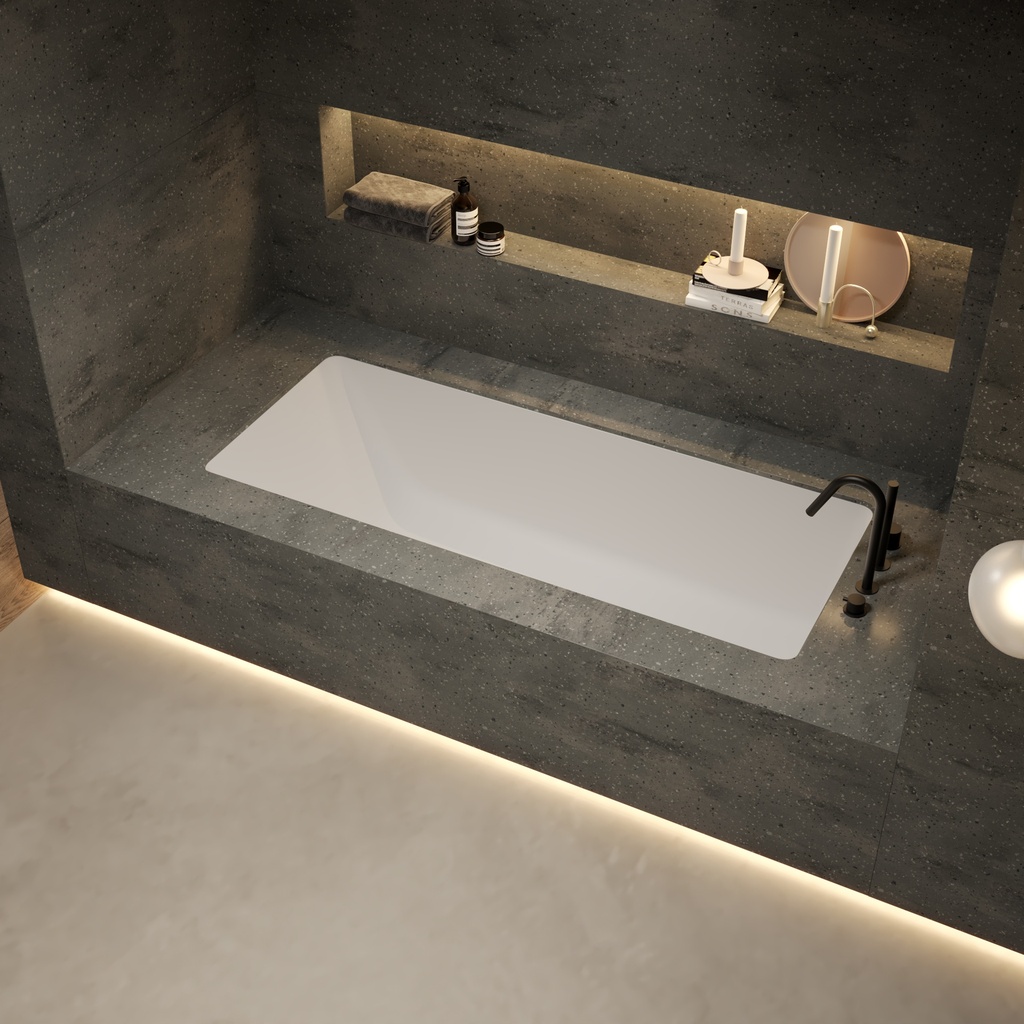 Aquila Bespoke Inset Bath in Corian® Side