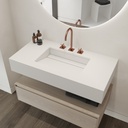 Simplicity Silestone Single Wall-Hung Washbasin Iconic White Side View