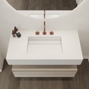 Simplicity Silestone Single Wall-Hung Washbasin Iconic White Top View