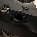 Delta Deep Corian Single Wall-Hung Washbasin Deep Nocturne Side View