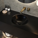 Rigel Deep Corian Single Wall-Hung Washbasin Deep Nocturne Side View