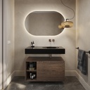 Delta Slim Corian Single Wall-Hung Washbasin Deep Nocturne Front View
