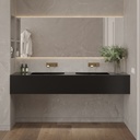 Perseus Deep Corian Double Wall-Hung Washbasin Deep Nocturne Front View