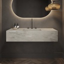 Cassiopeia Deep Corian Single Wall-Hung Washbasin Ash Aggregate Front View