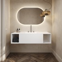 Apollo Classic - Set mobile & lavabo in Corian® | 1 cassetto - 2 scaffali
